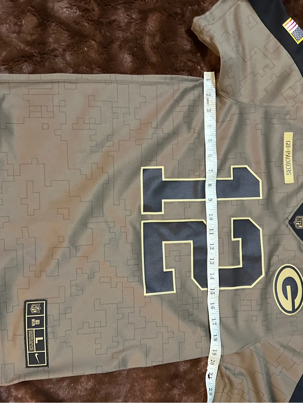 Nike NFL On Field Green Bay Packers Aaron Rodgers Salute to Service Jersey